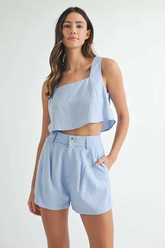 Zoe – MABLE ärmelloses crop top und shorts set für den sommer