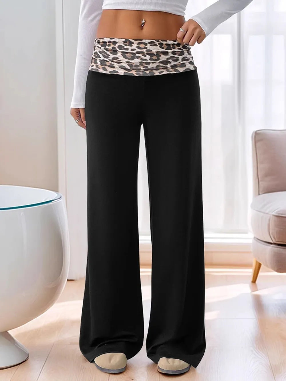 Viktoria – Hochtaillierte leopardenhose für stilvolle auftritte