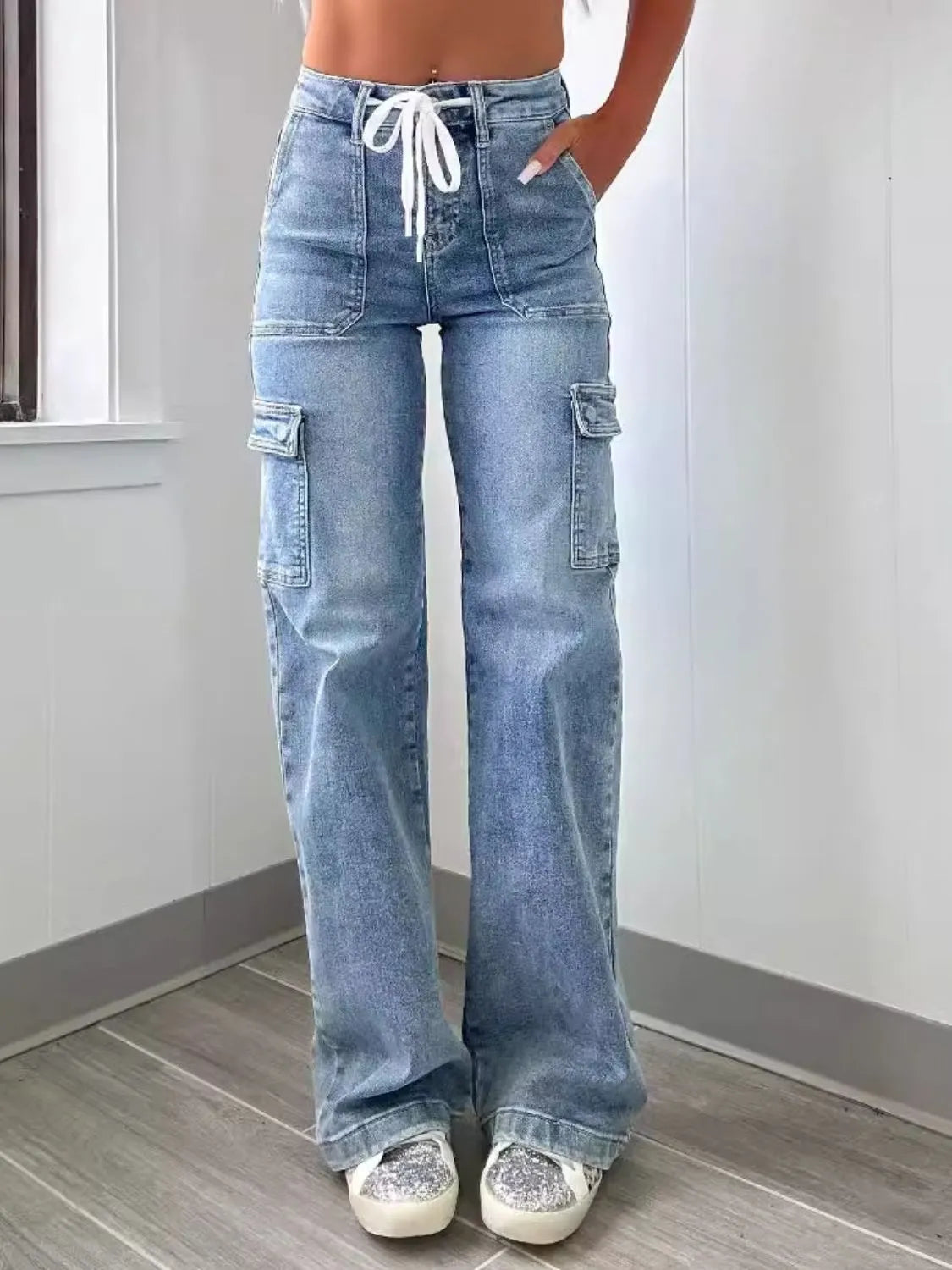 Petra – Bequeme washed jeans mit praktischen taschen
