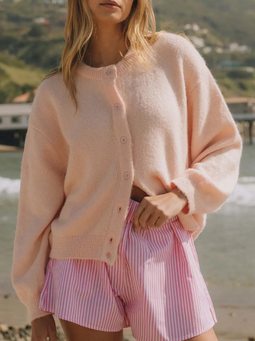 Lea – Modischer Button Down Long Sleeve Cardigan