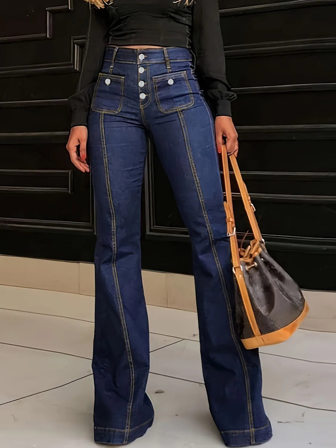 Bettina – Bequeme flare jeans mit taschen und stretch